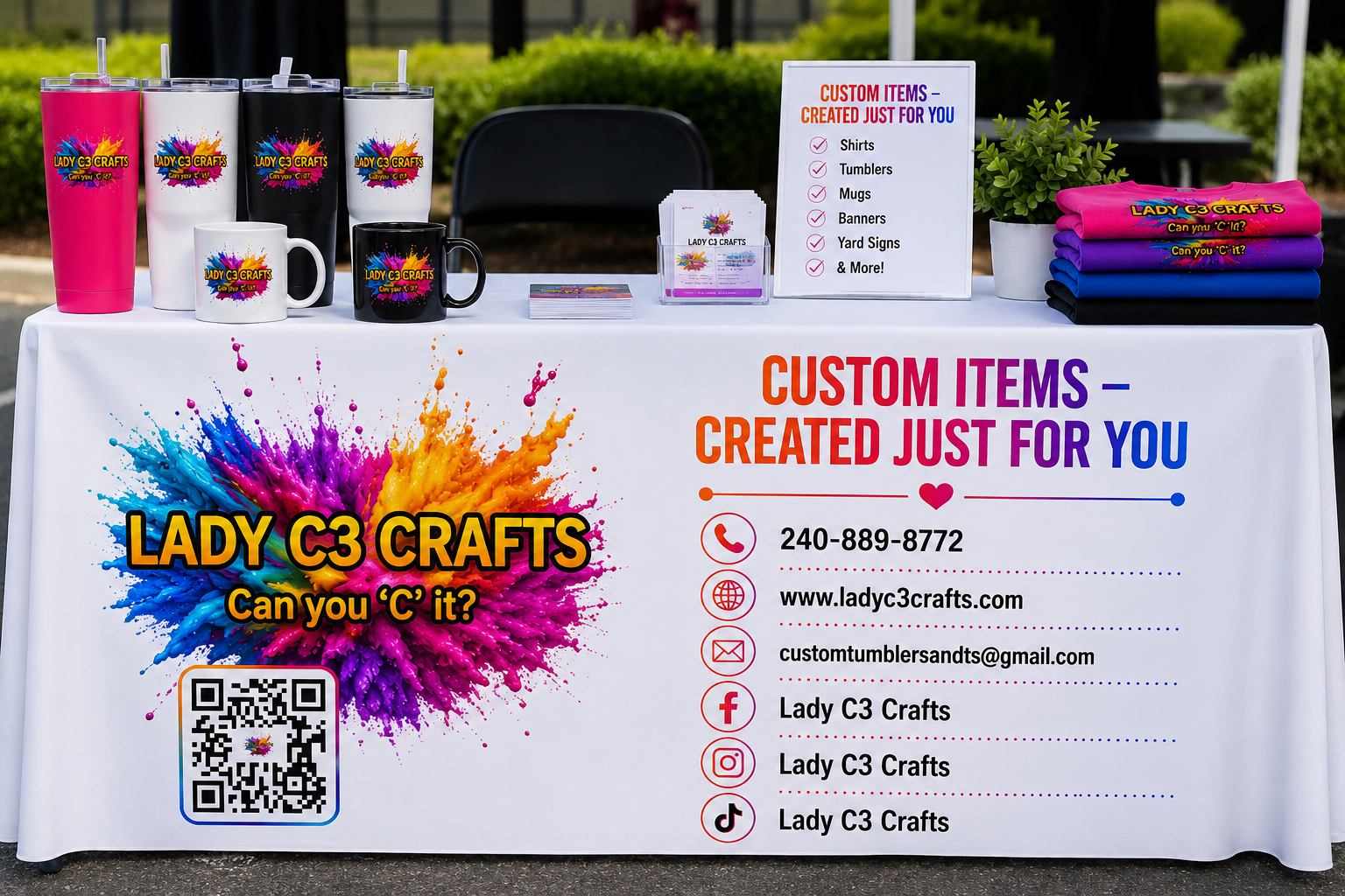 Custom Branded Table Covers | Personalized Trade Show, Vendor & Event Tablecloths with Your Logo