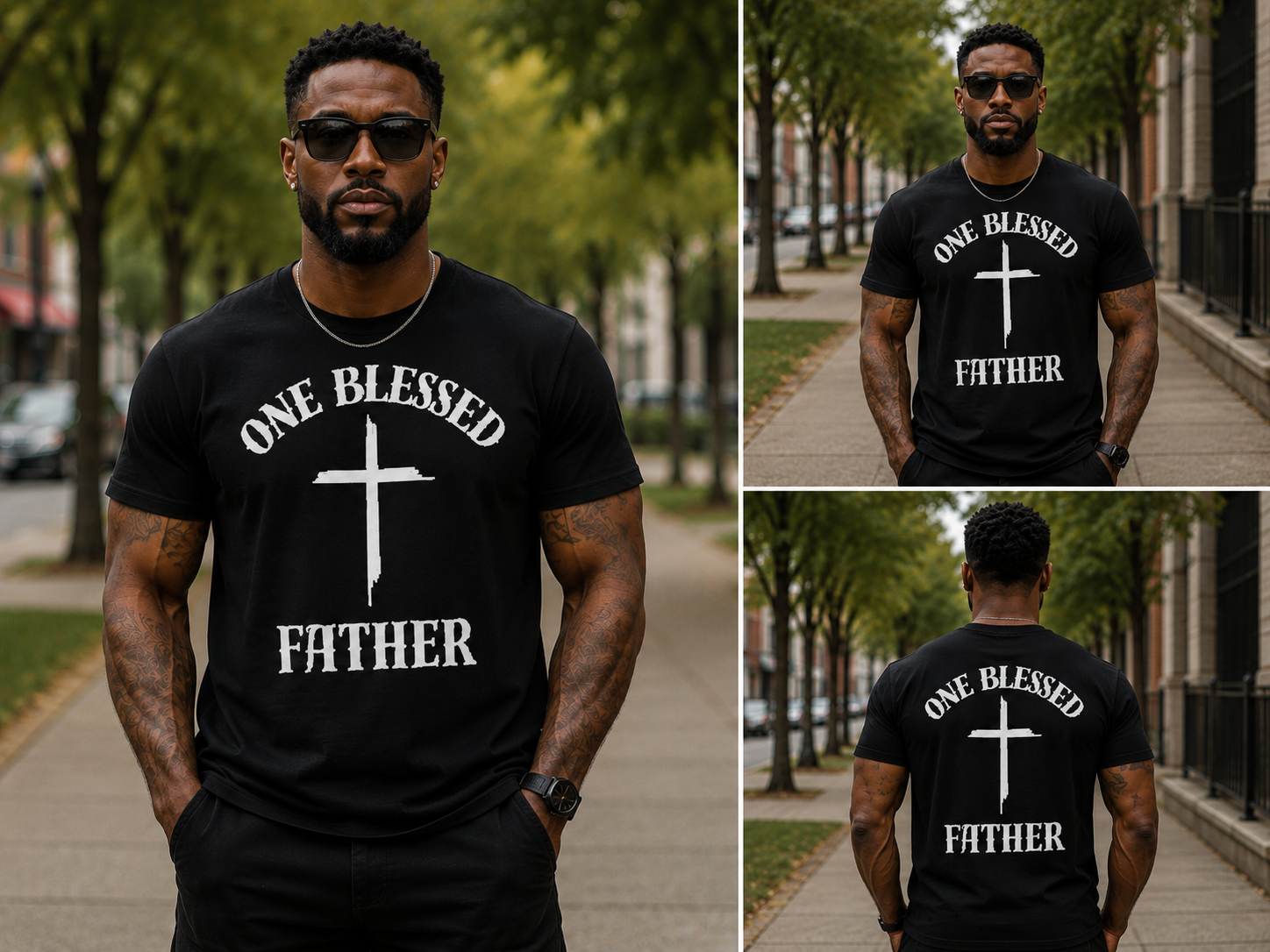 One Blessed Father Christian T-Shirt | Faith-Based Dad Tee | Father’s Day Gift Starting at $20.00