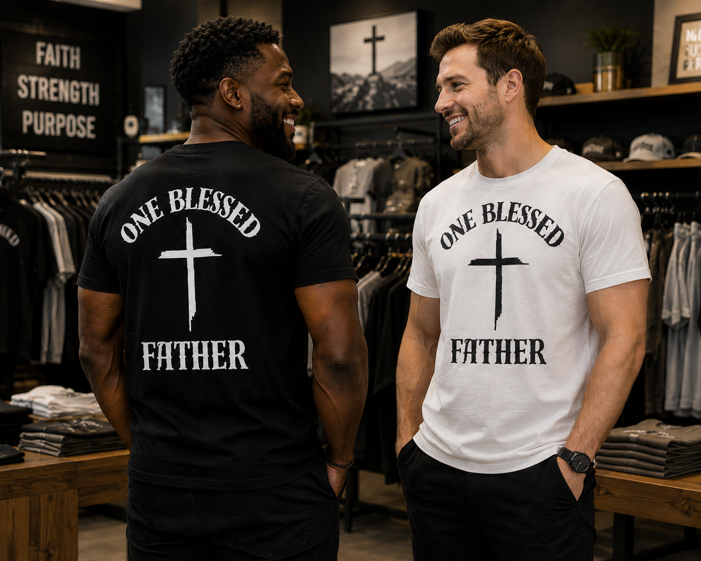 One Blessed Father Christian T-Shirt | Faith-Based Dad Tee | Father’s Day Gift Starting at $20.00