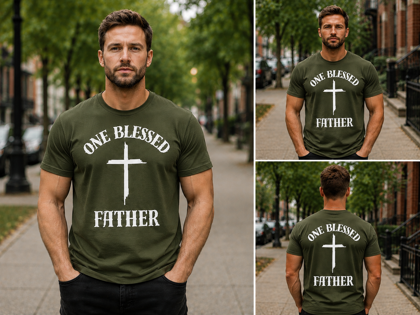 One Blessed Father Christian T-Shirt | Faith-Based Dad Tee | Father’s Day Gift Starting at $20.00