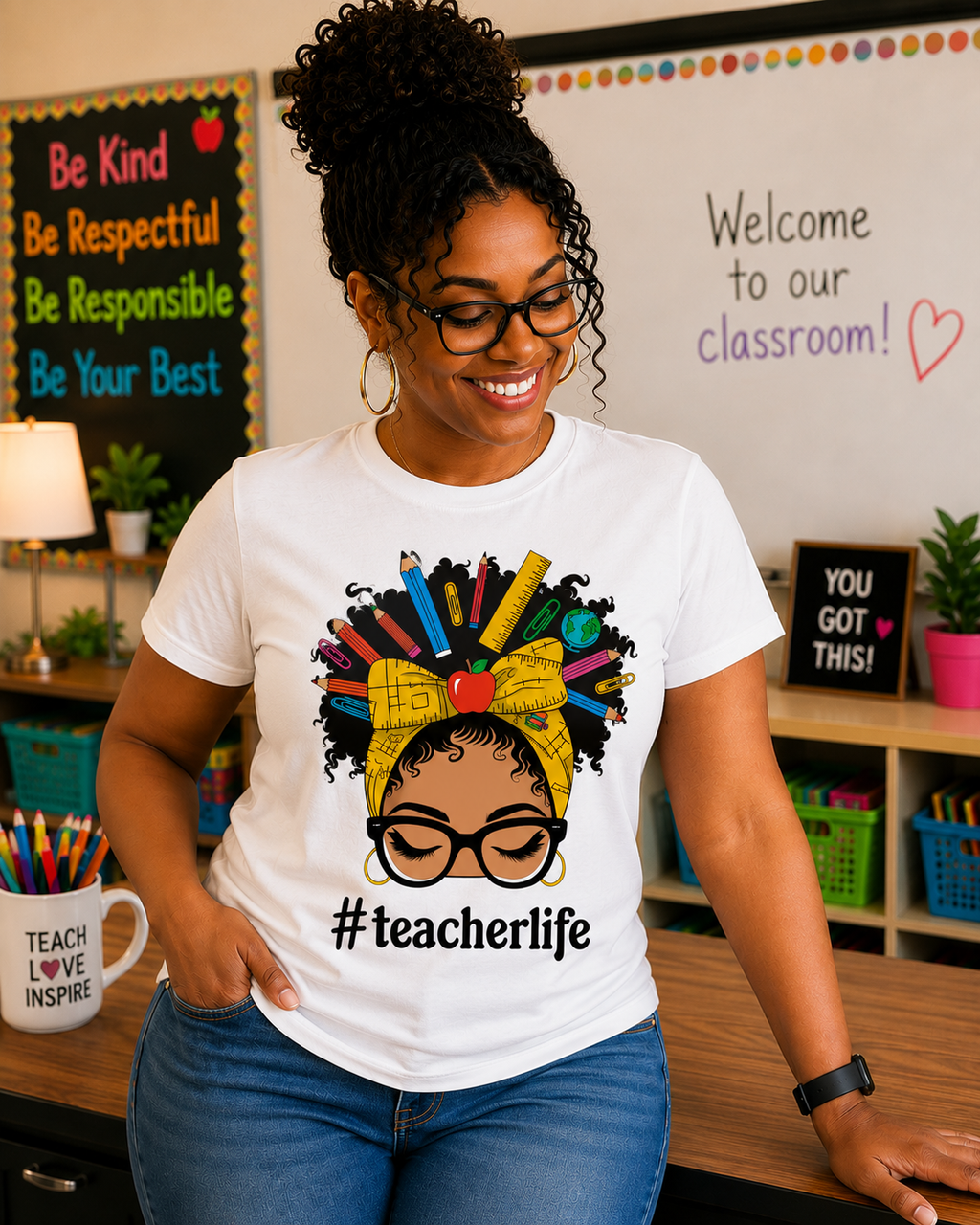 Teacher Life PNG | Black Teacher Shirt Design | Afro Teacher Pencil Bow | Back to School Starting at $20.00