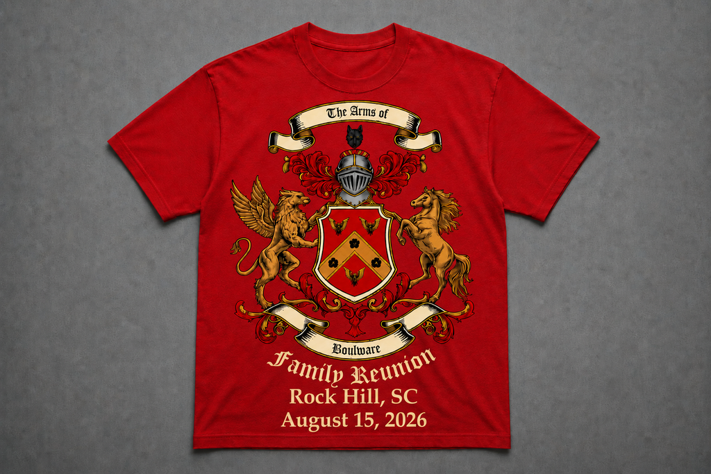 Boulware Family Reunion 2026 | Rock Hill, SC | August 14–16, 2026 Official Reunion T-Shirt Starting at $10