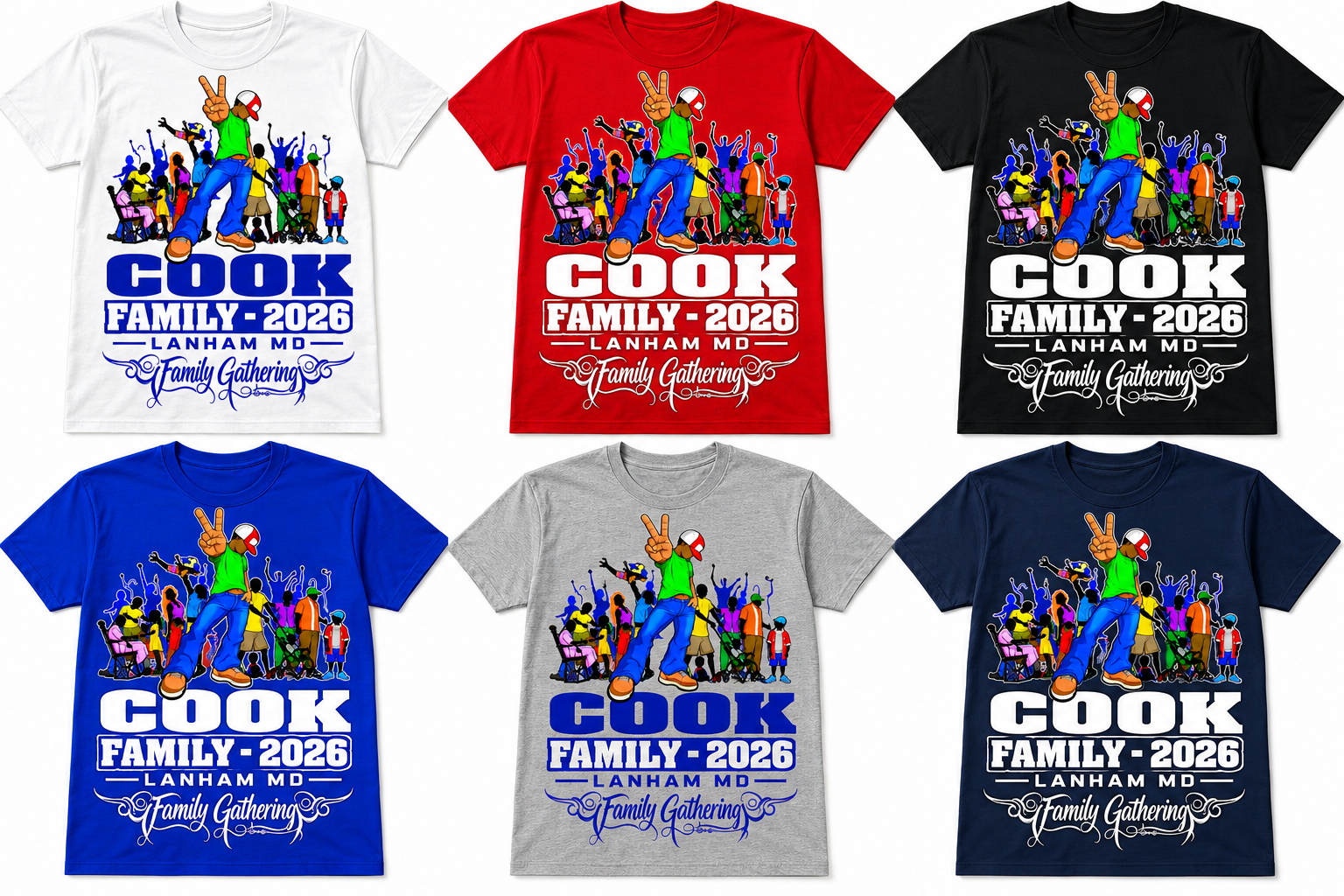 Cook Family Gathering 2026 T-Shirt | Lanham, MD Family Reunion Shirts | Custom Family Event Apparel