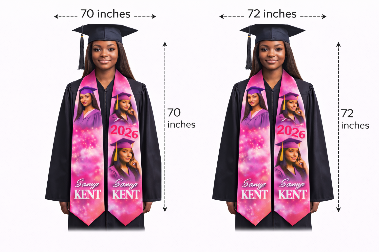 Custom Graduation Stole with Photo – Personalized Class of 2026 Sash, Senior Picture Stole, Custom Grad Gift, High School & College Graduation Starting at $20