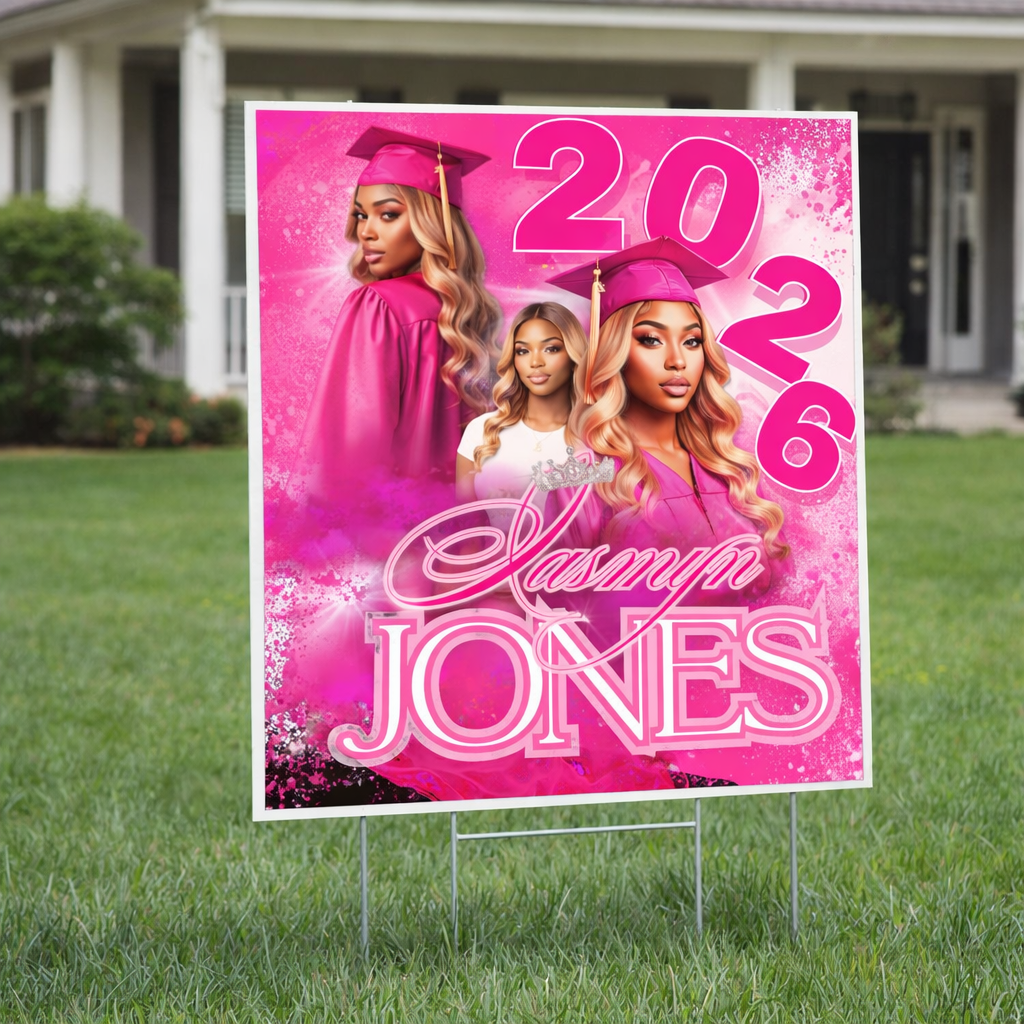 Custom Single and Double-Sided, Personalized Class of 2026 Grad Lawn Sign with Metal Stake, Senior Congrats Decoration for Kindergarten, High School or College, Design4 starting at $20.00