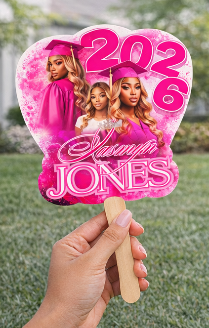 Custom Graduation Fan 2026 | Personalized Hand Fan with Photo | Class of 2026 Grad Party Favor | Graduation Keepsake Starting at $5.00