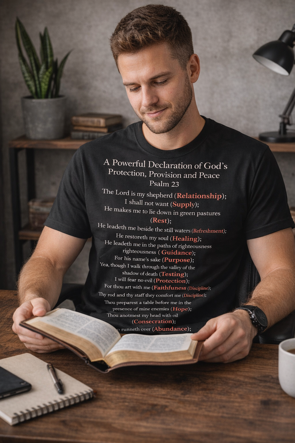 Psalms 23 Christian T-Shirt Starting at $20