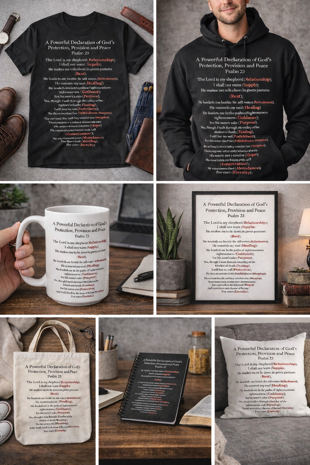 Psalms 23 Christian T-Shirt Starting at $20