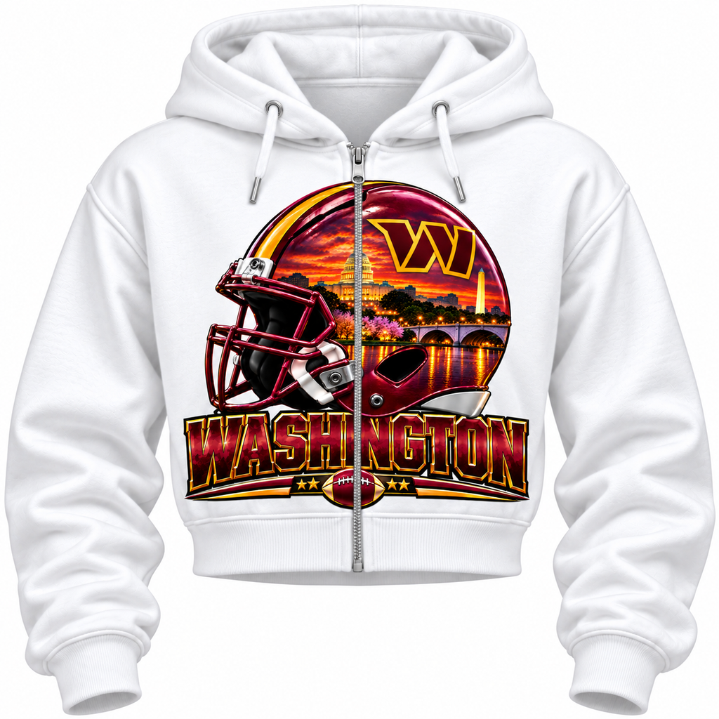 Football City  NFC Skyline | Choose Your City & Team-Inspired Colors | Custom Fan Apparel & Gifts - Cropped Hoodies