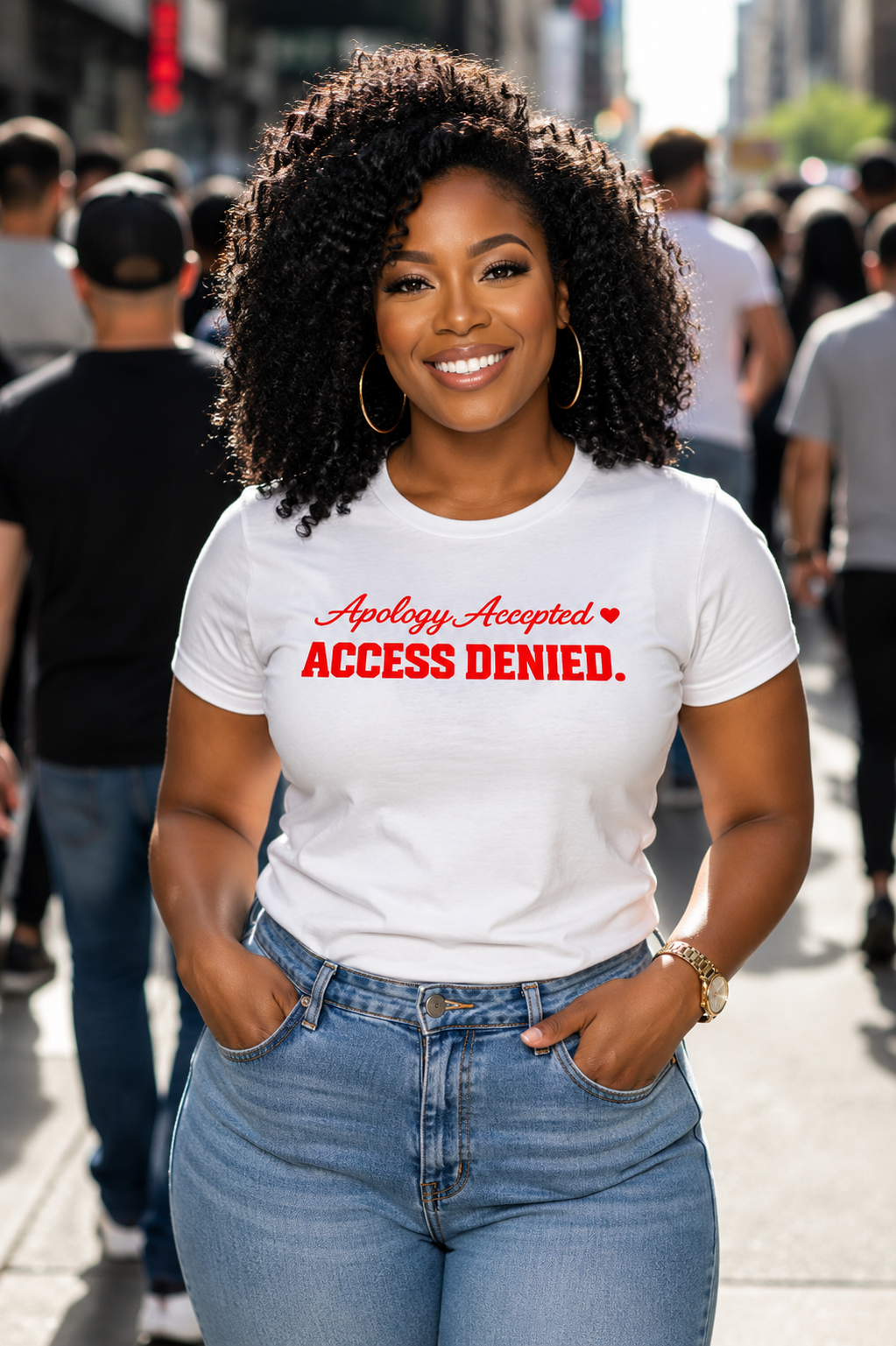 Apology Accepted t-shirt, Access Denied Shirt Design | Bold Christian & Self-Respect Statement