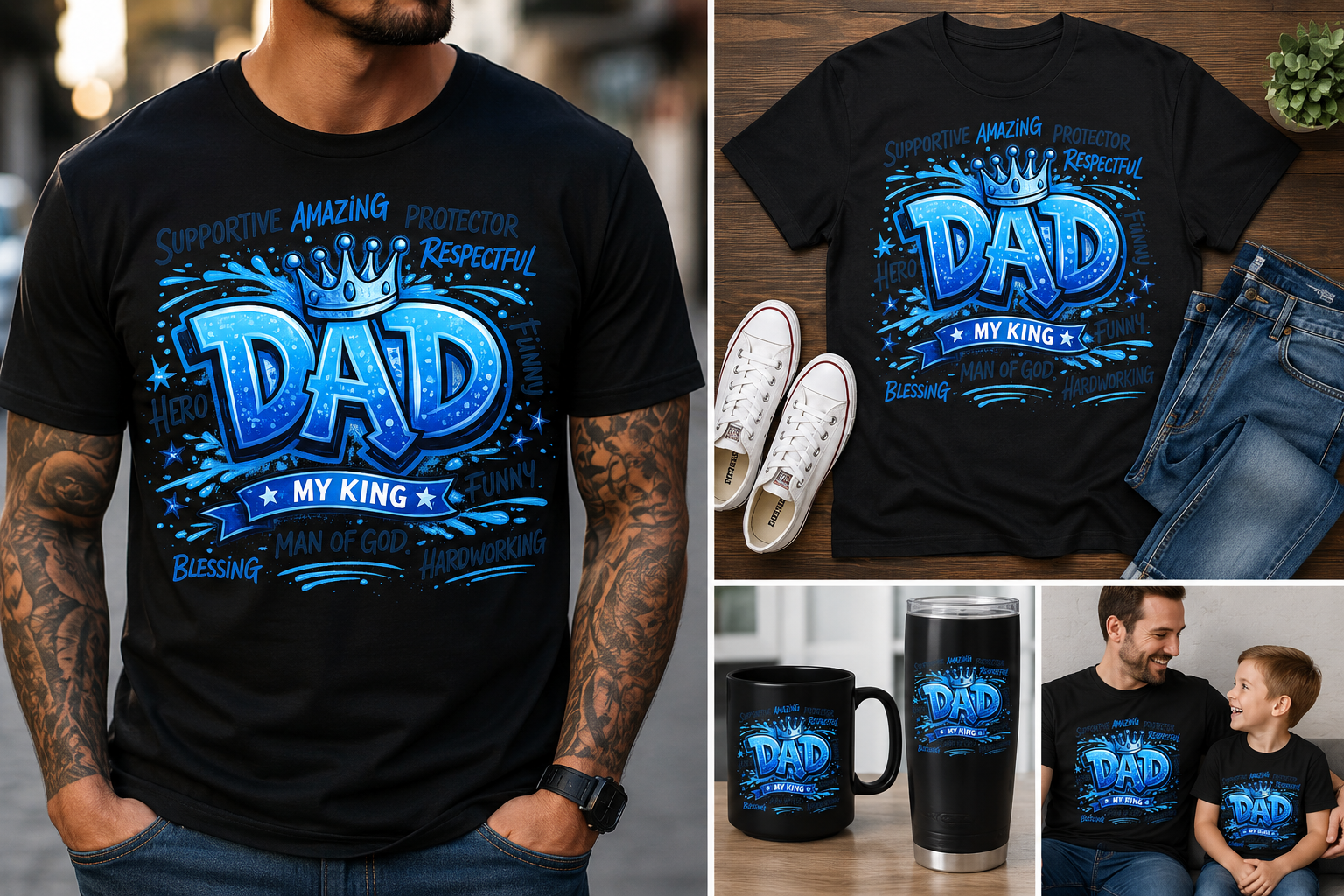 Dad My King Shirt - Father’s Day Graphic Tee for Amazing Dads Starting at $20