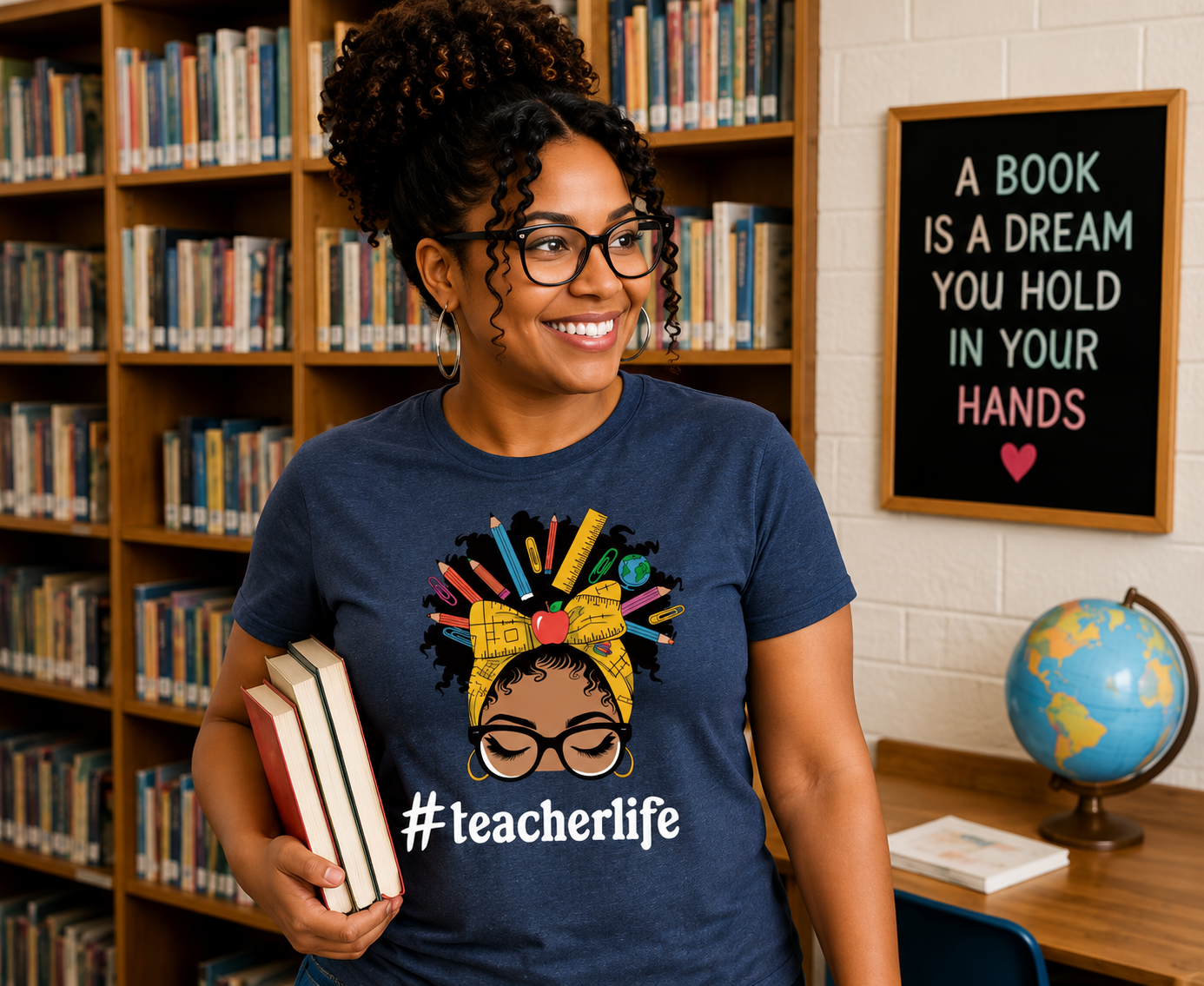 Teacher Life PNG | Black Teacher Shirt Design | Afro Teacher Pencil Bow | Back to School Starting at $20.00