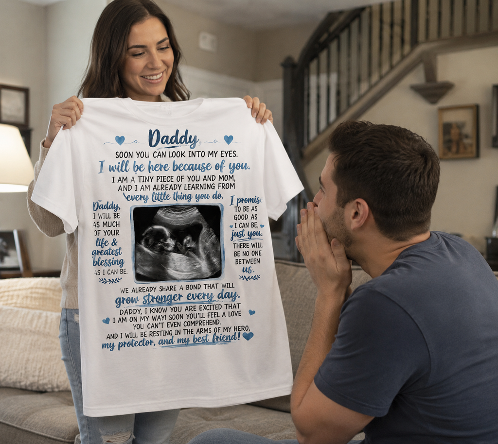 Daddy To Be Ultrasound Keepsake | Baby Letter to Daddy Sublimation Design | Pregnancy Reveal Gift | Father’s Day Gift for Dad Starting at $20.00