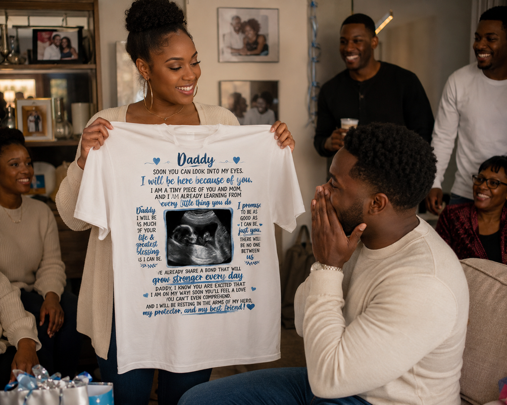 Daddy To Be Ultrasound Keepsake | Baby Letter to Daddy Sublimation Design | Pregnancy Reveal Gift | Father’s Day Gift for Dad Starting at $20.00