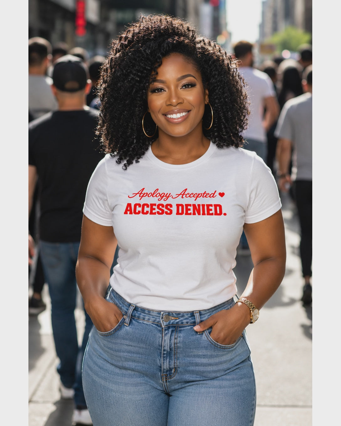 Apology Accepted t-shirt, Access Denied Shirt Design | Bold Christian & Self-Respect Statement